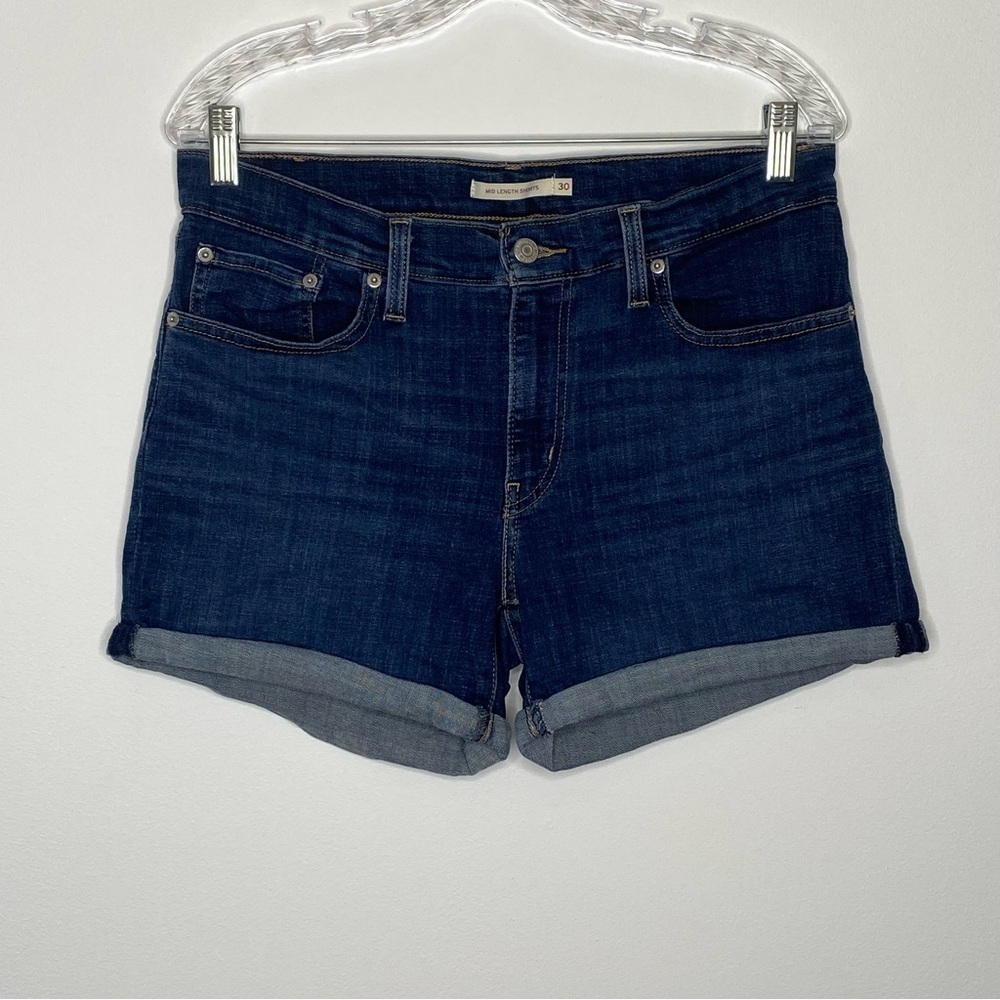 Levi's Dark Wash Mid Length Shorts